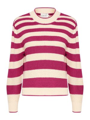 Плетен пуловер Cream розово