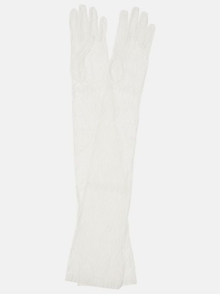 Rękawiczki koronkowe Danielle Frankel białe