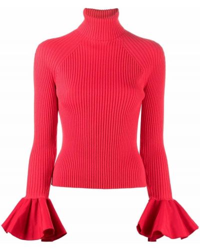 Jersey de cuello vuelto de tela jersey Elisabetta Franchi rojo