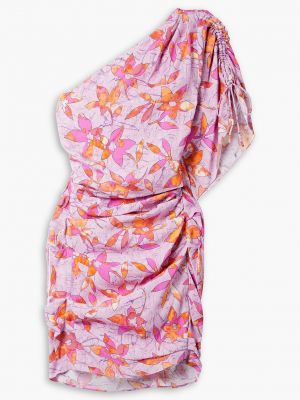 Платье мини в цветочек с принтом Isabel Marant розовое