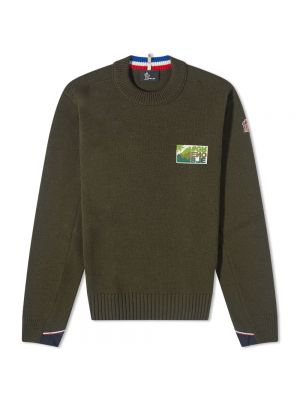 Трикотажный свитер Moncler Grenoble зеленый