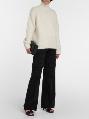 Вълнен пуловер от алпака вълна Tom Ford бяло