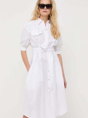 Bílé bavlněné midi šaty Pinko
