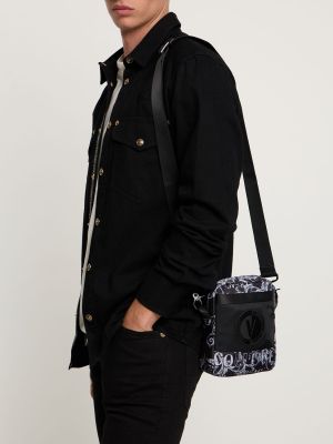 Crossbody kabelka s potlačou Versace Jeans Couture čierna