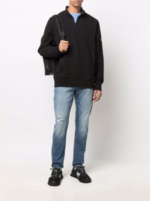 Džemperis ar rāvējslēdzēju Calvin Klein Jeans melns