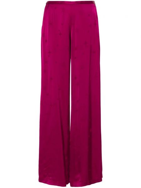 Pantalon brodé large à motif étoile Forte Forte rose