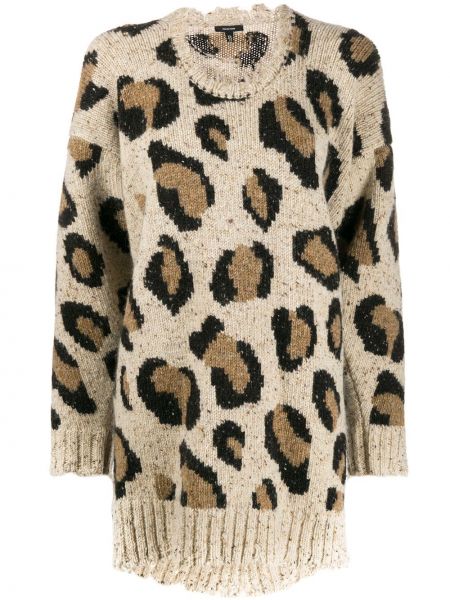 Maglione leopardato R13 bianco
