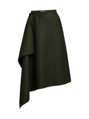 Шерстяная юбка миди Moncler зеленая