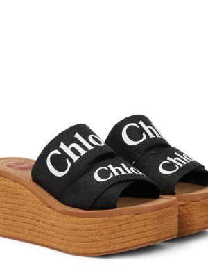 Парусиновые сандалии на платформе Chloã©, черные