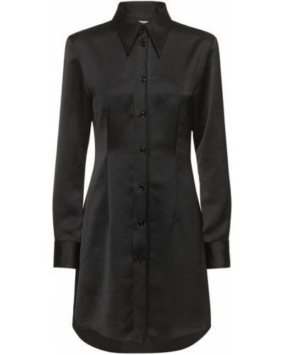 Saténové mini šaty Mm6 Maison Margiela čierna