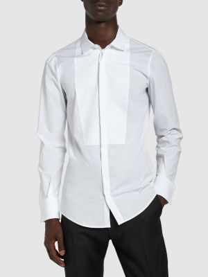 Памучна риза slim Dsquared2 бяло