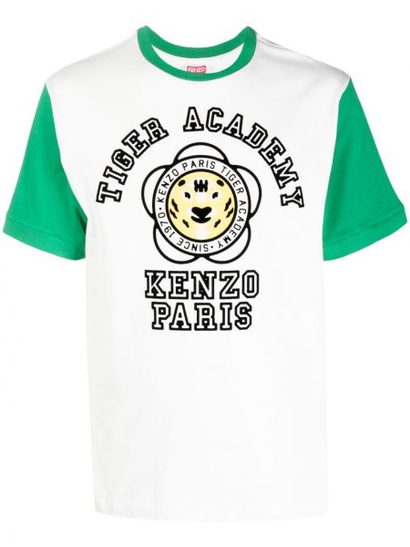 T-shirt di cotone a righe tigrate Kenzo