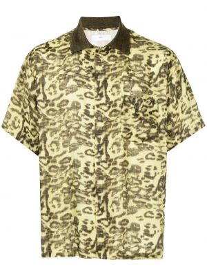 Chemise à imprimé à imprimé léopard Toga Virilis jaune