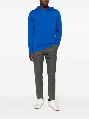 Kokvilnas kapučdžemperis ar izšuvumiem Tommy Hilfiger zils