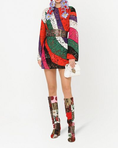 Pantalones cortos de flores de encaje Dolce & Gabbana rojo