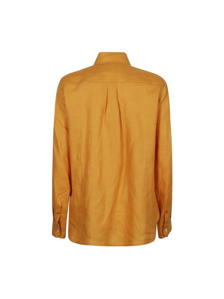 Camisa de lino Max Mara Weekend amarillo