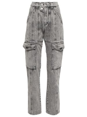 Hög midja cargo jeans Marant Etoile grå