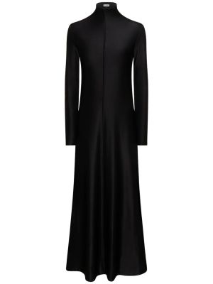 Viskózové dlouhé šaty jersey Jil Sander černé