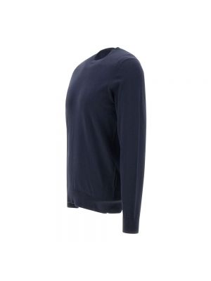 Suéter de algodón de cuello redondo Paolo Pecora azul