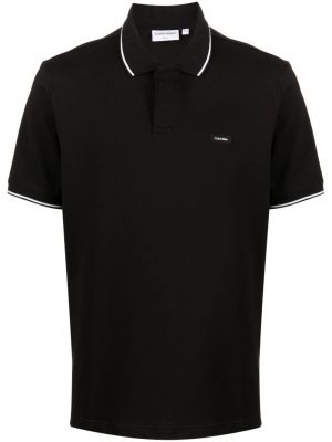Polo avec applique Calvin Klein noir