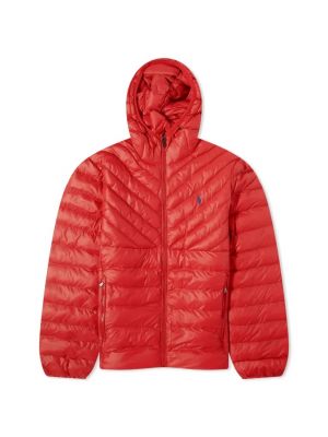 Утепленная куртка с капюшоном Polo Ralph Lauren красная