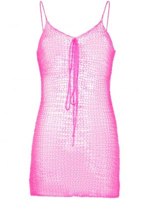 Mohérové šaty Erl růžové