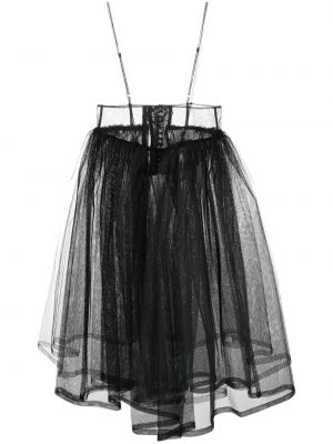 Миди рокля от тюл Noir Kei Ninomiya черно