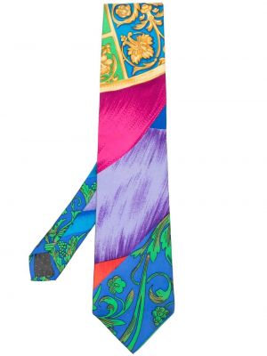 Cravată de mătase cu imagine Versace Pre-owned verde