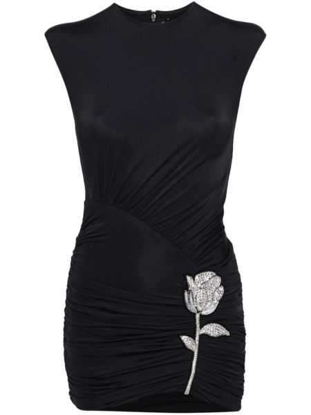 Krištáľové mini šaty David Koma čierna