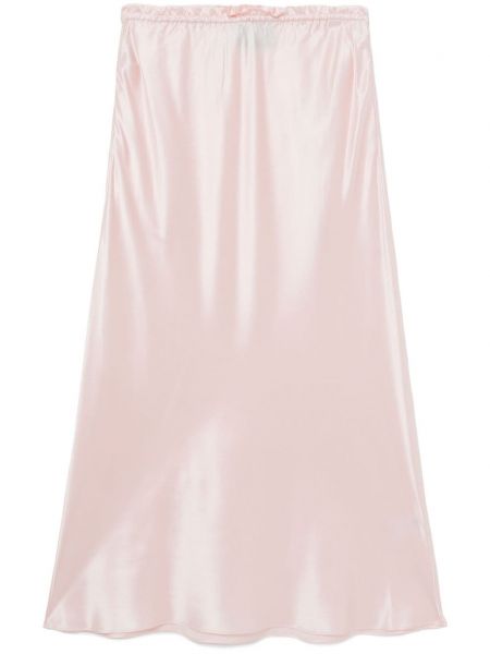 Jedwabna satynowa spódnica midi Simone Rocha różowa