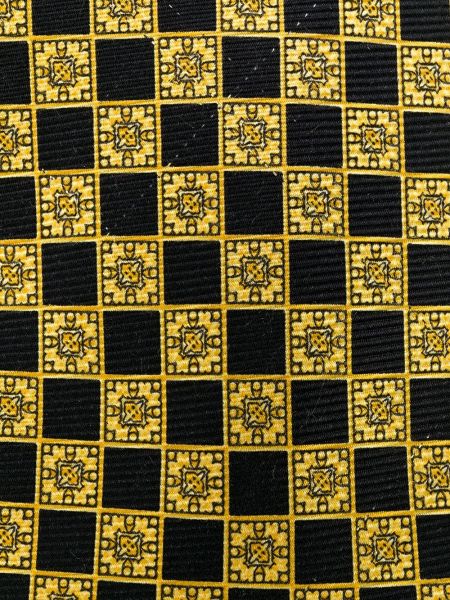 Corbata a cuadros Versace Pre-owned amarillo