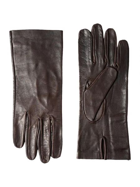 Кожаные перчатки Maison Margiela коричневые