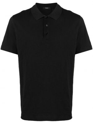 Polo krekls ar pogām Theory melns