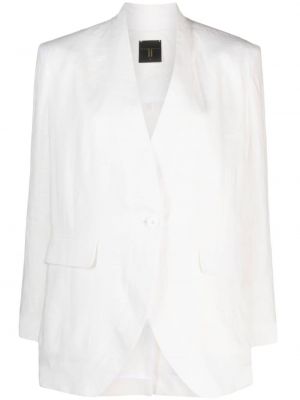 Ленен блейзър с v-образно деколте Atu Body Couture бяло