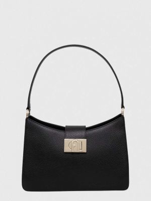 Кожаная сумка шоппер Furla черная