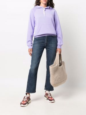 Sudadera con capucha con bordado con bordado a rayas Polo Ralph Lauren violeta
