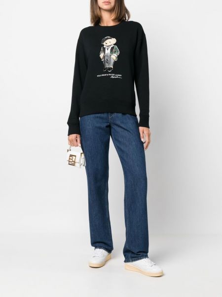 Polo krekls ar apdruku ar apaļu kakla izgriezumu Polo Ralph Lauren melns