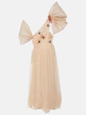 Sukienka długa drapowana Erdem różowa