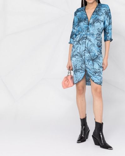 Vestido camisero con escote v Liu Jo azul