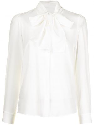 Блуза с панделка от креп Paule Ka бяло