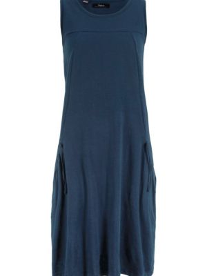 Платье из джерси без рукавов из джерси с карманами Bpc Bonprix Collection синее