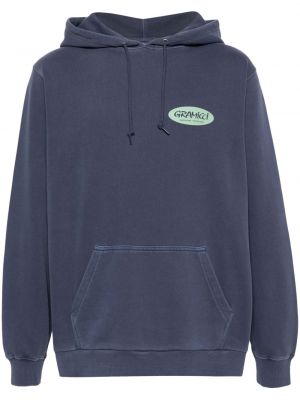 Pamučna hoodie s kapuljačom s printom Gramicci plava