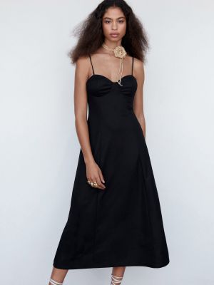 Коктейлна рокля Mango черно