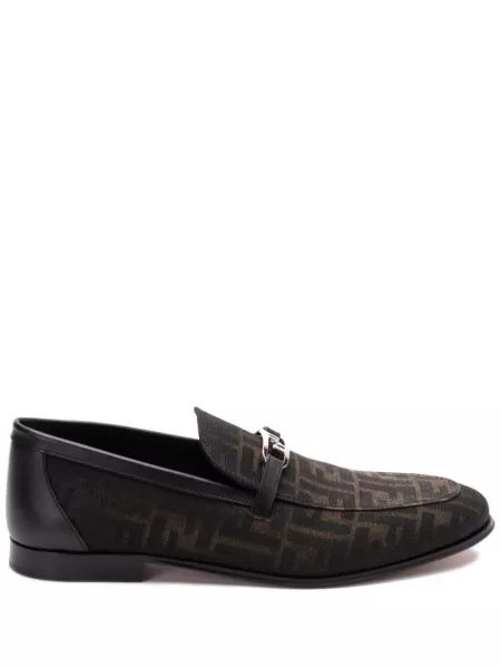 Loafers i jacquard stof Fendi brun