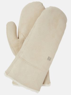 Semišové rukavice Totême biela