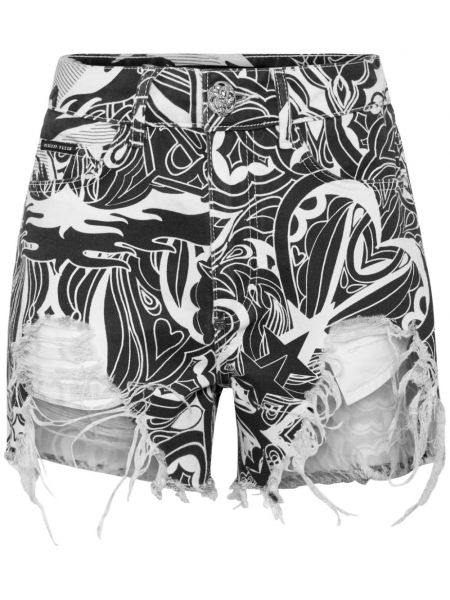 Kratke traper hlače s printom Philipp Plein