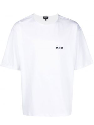 Тениска с принт A.p.c. бяло