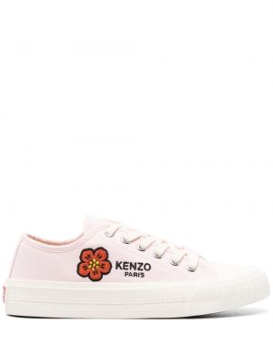 Virágos hímzett sneakers Kenzo rózsaszín
