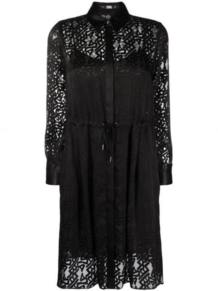 Платье с принтом Karl Lagerfeld, черное