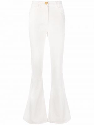 Flare jeans med hög midja Balmain vit